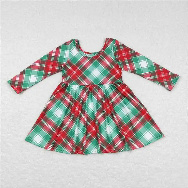 Wholesale Children Long Sleeve Kids Roses Flower Baby Girl Twirl Dress Infant Toddler Spring Fall Floral Knee Length One Piece