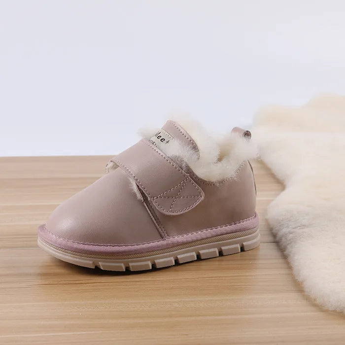 Winter Warm Anti Slip Children's Boots Leather Snow Boots Waterproof Kids Shoes Little Girl's Student Boots Girls' Short Shoes